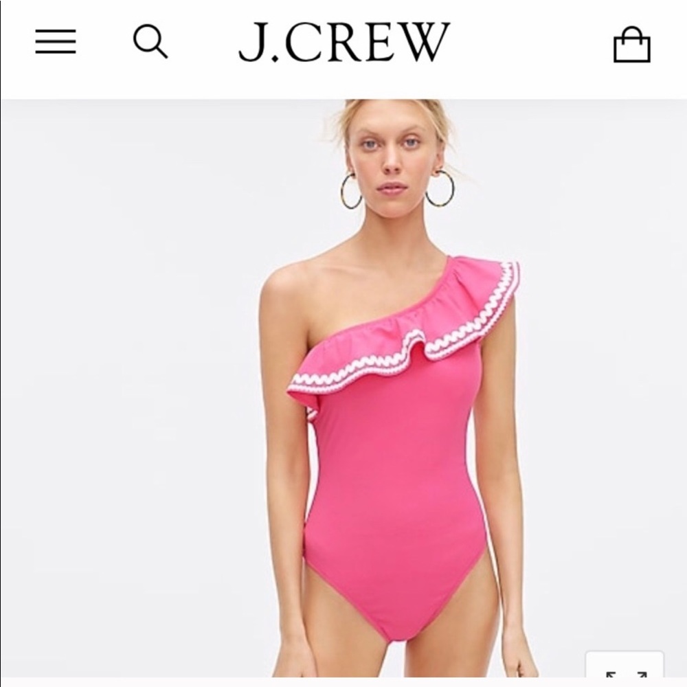 J. Crew One-Shoulder Ruffle One-Piece Swimsuit